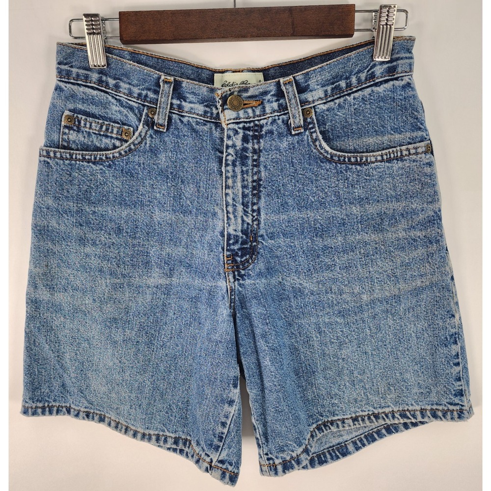 Eddie Bauer Denim Mom Shorts Women's 4 Casual Blue Medium Wash
